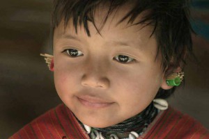 Kid with stretched ears