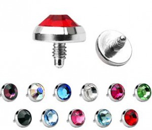 Dermal Anchor Top – Flat Stone with 3mm Ball