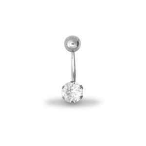 Jewelco London 9ct White Gold Belly Bar