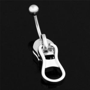 Stainless Steel Zipper Belly Bar