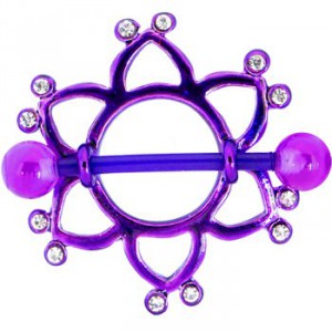 14G Bioplast Purple Star Nipple Shield