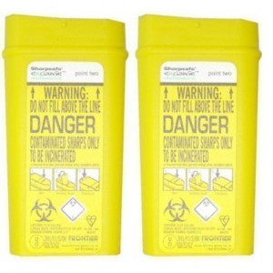 2x 200ml Sharps Bins – 0.2Litre Compact Travel Bin