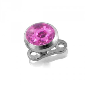 Epoxy Covered Crystal Stone Top with G23 Grande Titanium Dermal Anchor