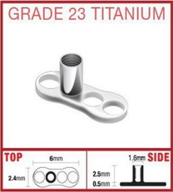 Dermal Anchor Base Plate G23 Titanium 1.2 mm