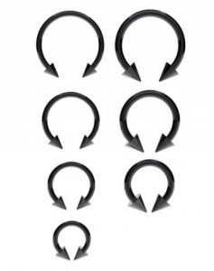 Surgical Steel Horseshoe Bar Anodized Black with Cones – Various Sizes Available