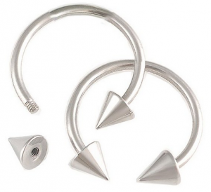 16G Stainless Steel Horseshoe Rings x2