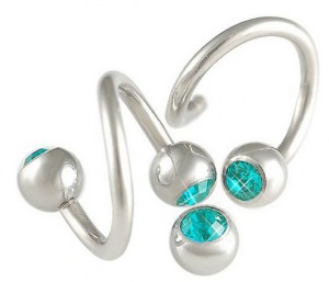 14G Stainless Steel Spiral Barbell x2