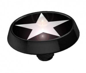 Dermal Top Flat Disk in Black with White Star
