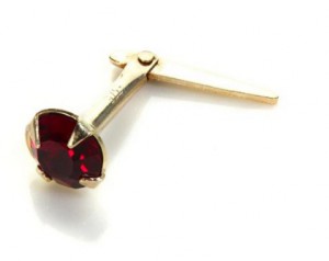 9ct Gold Andralok Nose Stud with Siam Crystal – 3.5mm