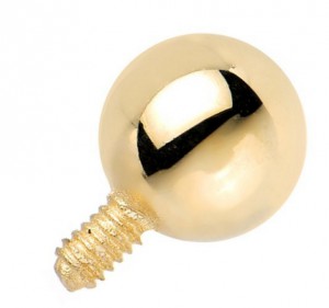 14K Gold Dermal Top – 4mm Ball 14G